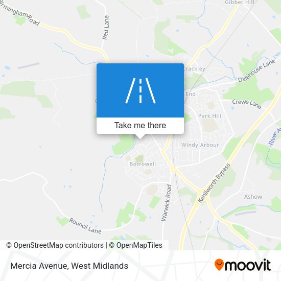 Mercia Avenue map