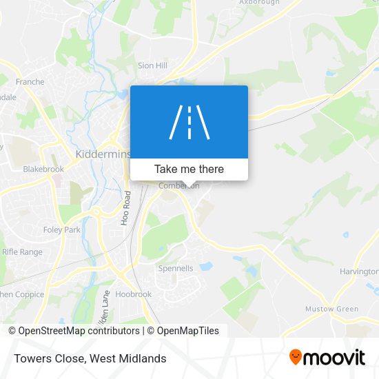Towers Close map