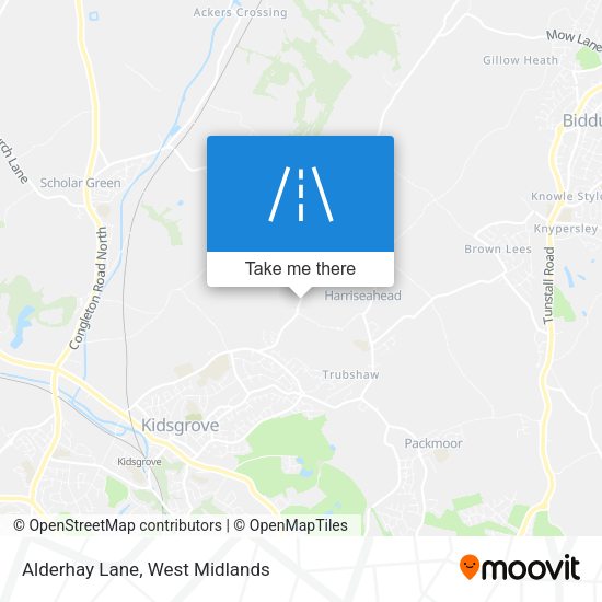 Alderhay Lane map