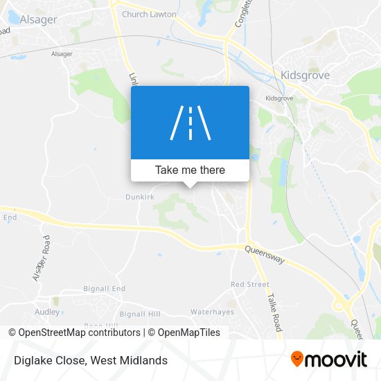 Diglake Close map