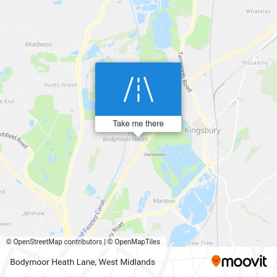 Bodymoor Heath Lane map