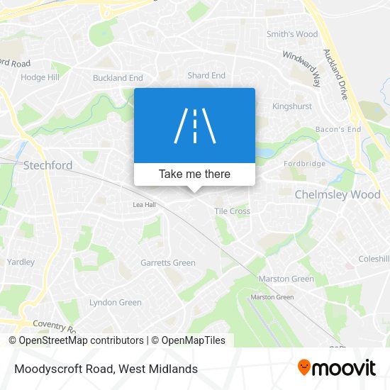 Moodyscroft Road map