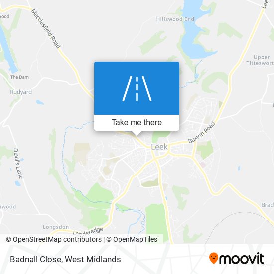 Badnall Close map