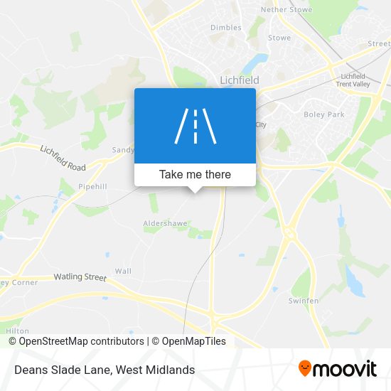 Deans Slade Lane map