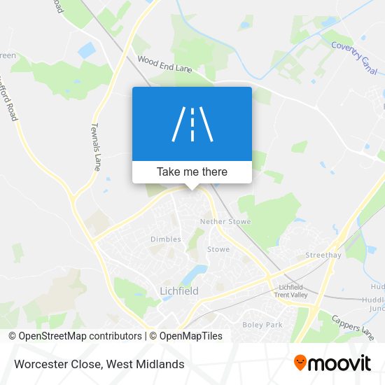 Worcester Close map
