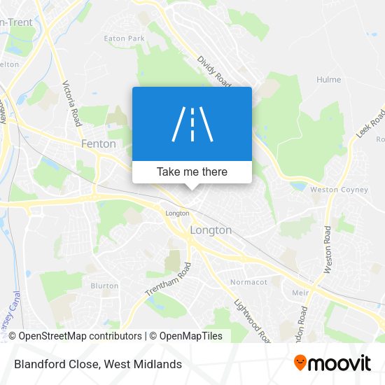 Blandford Close map