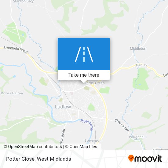 Potter Close map