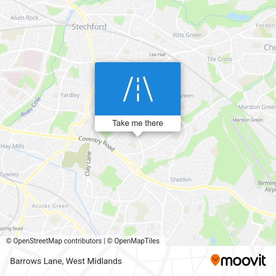 Barrows Lane map