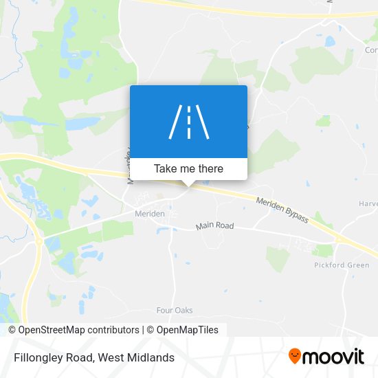 Fillongley Road map