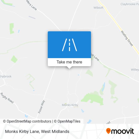 Monks Kirby Lane map