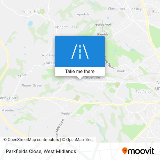 Parkfields Close map
