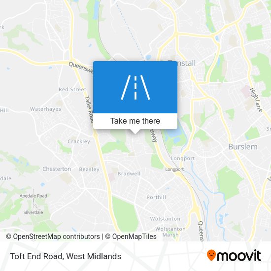 Toft End Road map