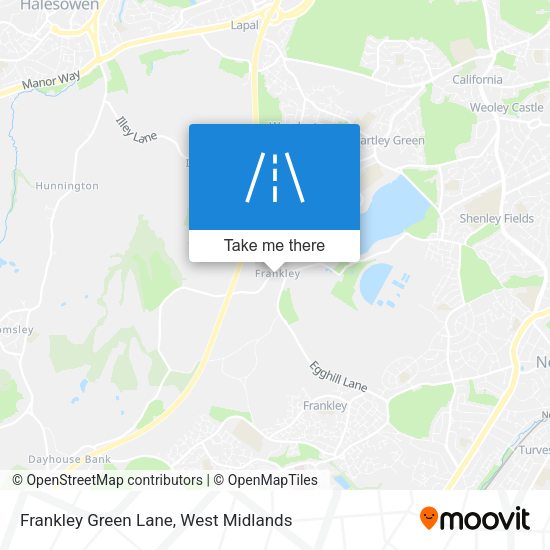 Frankley Green Lane map
