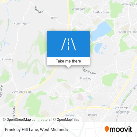 Frankley Hill Lane map