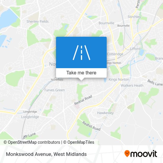 Monkswood Avenue map