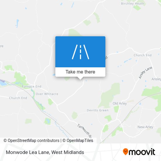 Monwode Lea Lane map