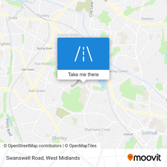 Swanswell Road map
