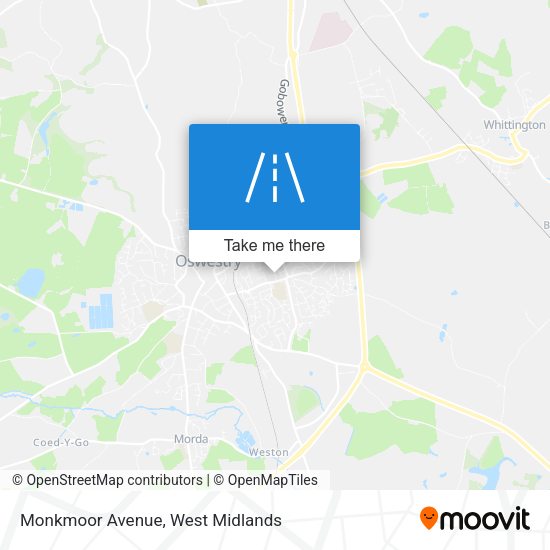 Monkmoor Avenue map