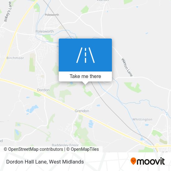Dordon Hall Lane map