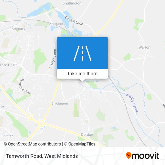 Tamworth Road map