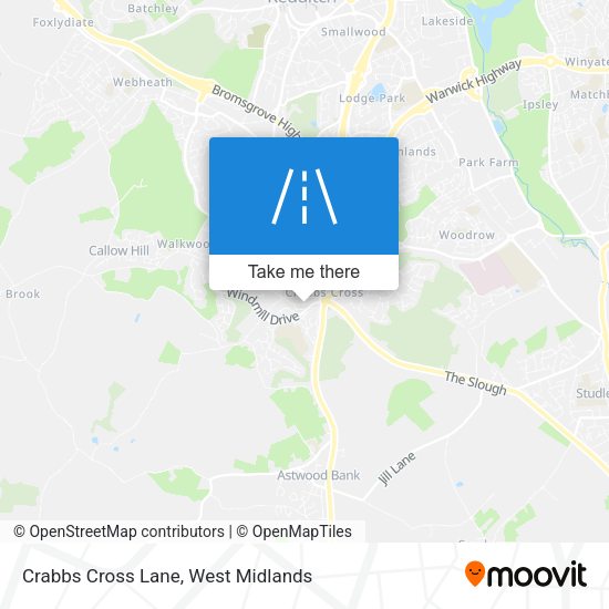 Crabbs Cross Lane map