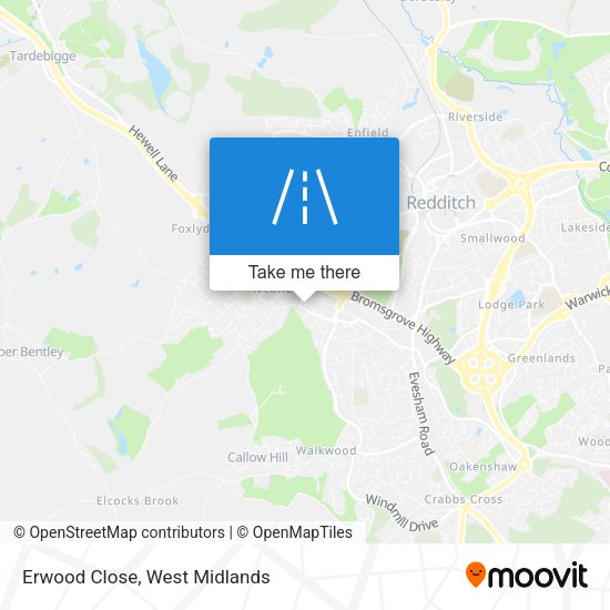 Erwood Close map