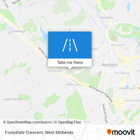 Foxlydiate Crescent map