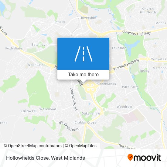 Hollowfields Close map