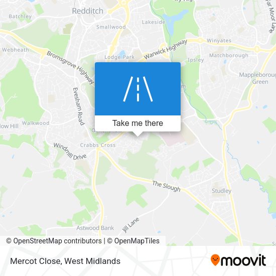 Mercot Close map