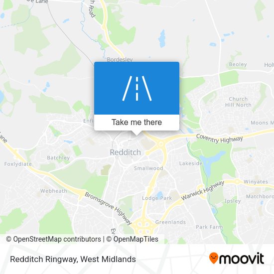 Redditch Ringway map
