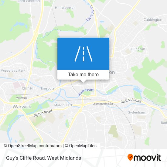 Guy's Cliffe Road map