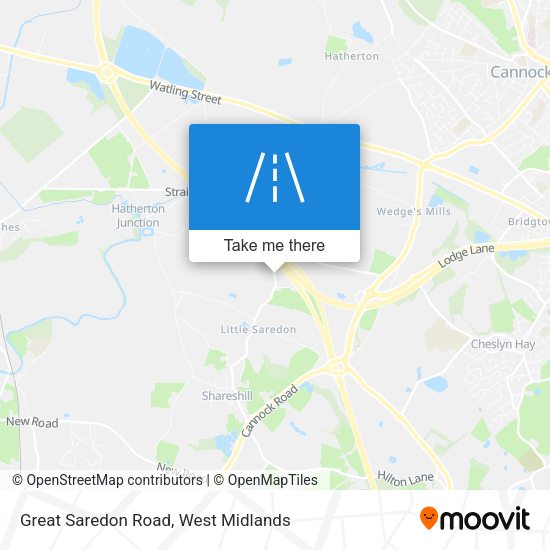 Great Saredon Road map
