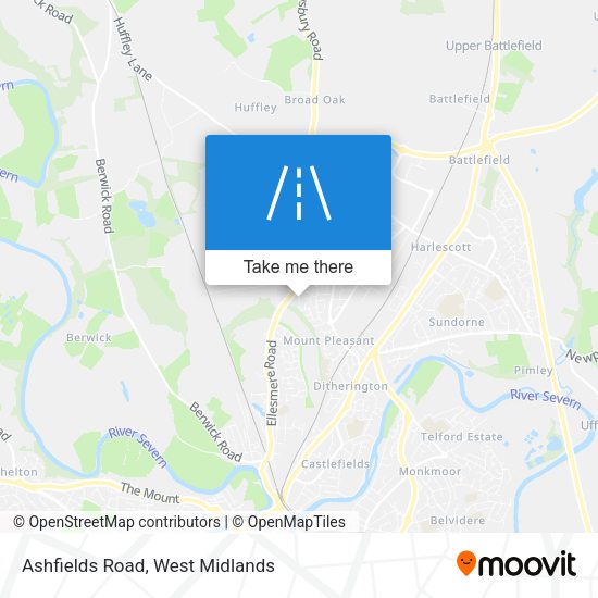 Ashfields Road map