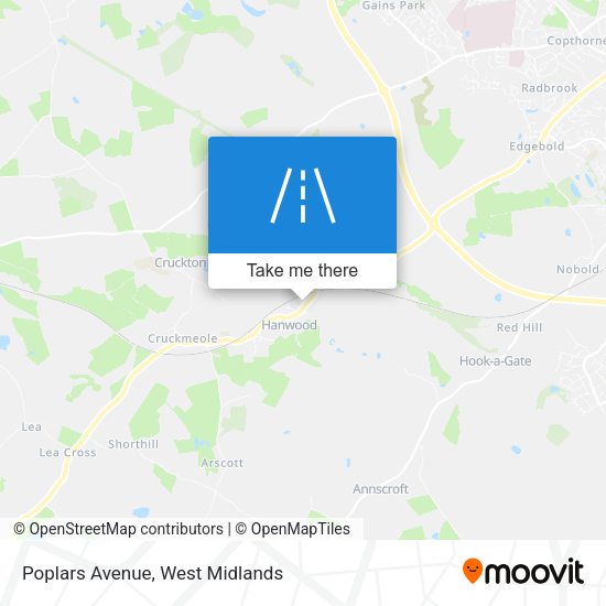 Poplars Avenue map
