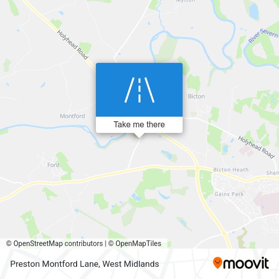 Preston Montford Lane map