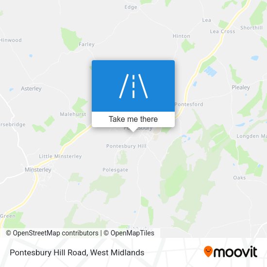 Pontesbury Hill Road map