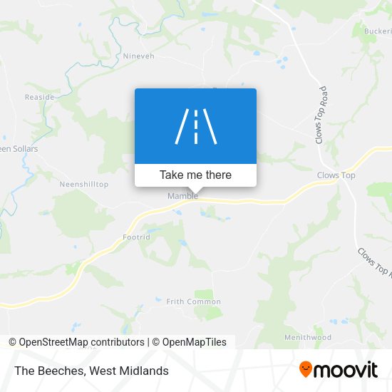 The Beeches map