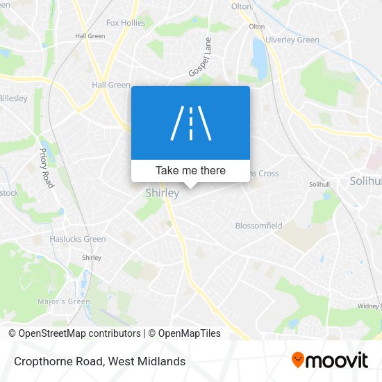 Cropthorne Road map