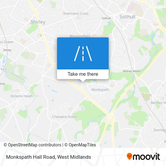 Monkspath Hall Road map