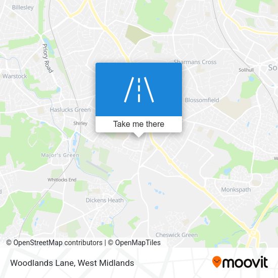 Woodlands Lane map