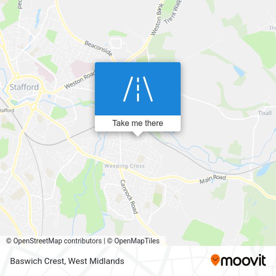 Baswich Crest map