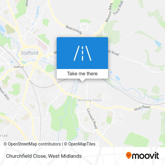 Churchfield Close map