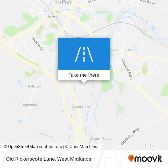 Old Rickerscote Lane map