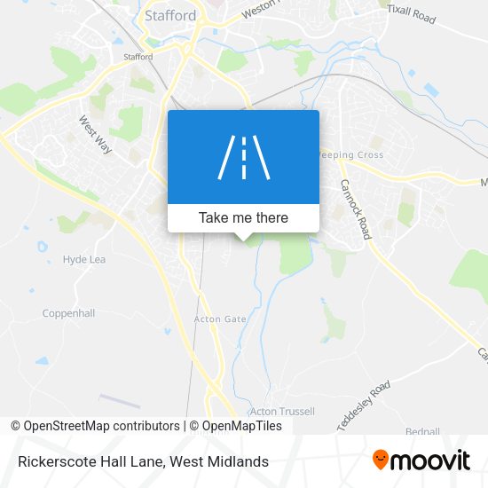 Rickerscote Hall Lane map