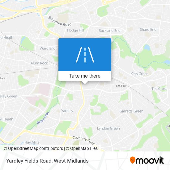 Yardley Fields Road map