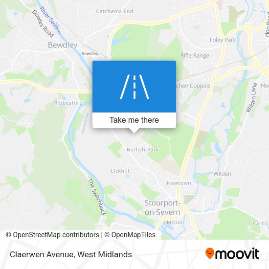 Claerwen Avenue map