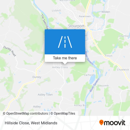 Hillside Close map
