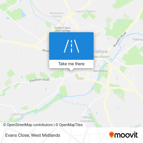 Evans Close map