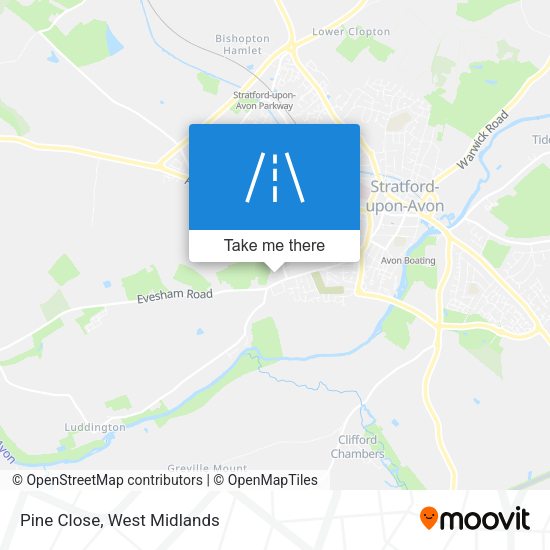 Pine Close map