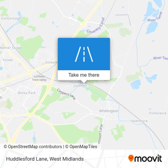 Huddlesford Lane map